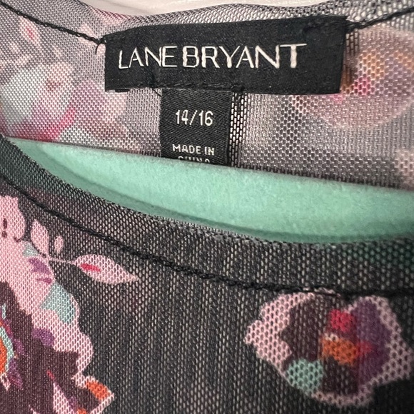 Lane Bryant sheer floral print peplum top - Picture 3 of 4